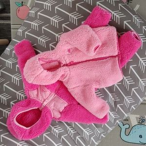 Pink Snozu Fleece Set (3-6 months)